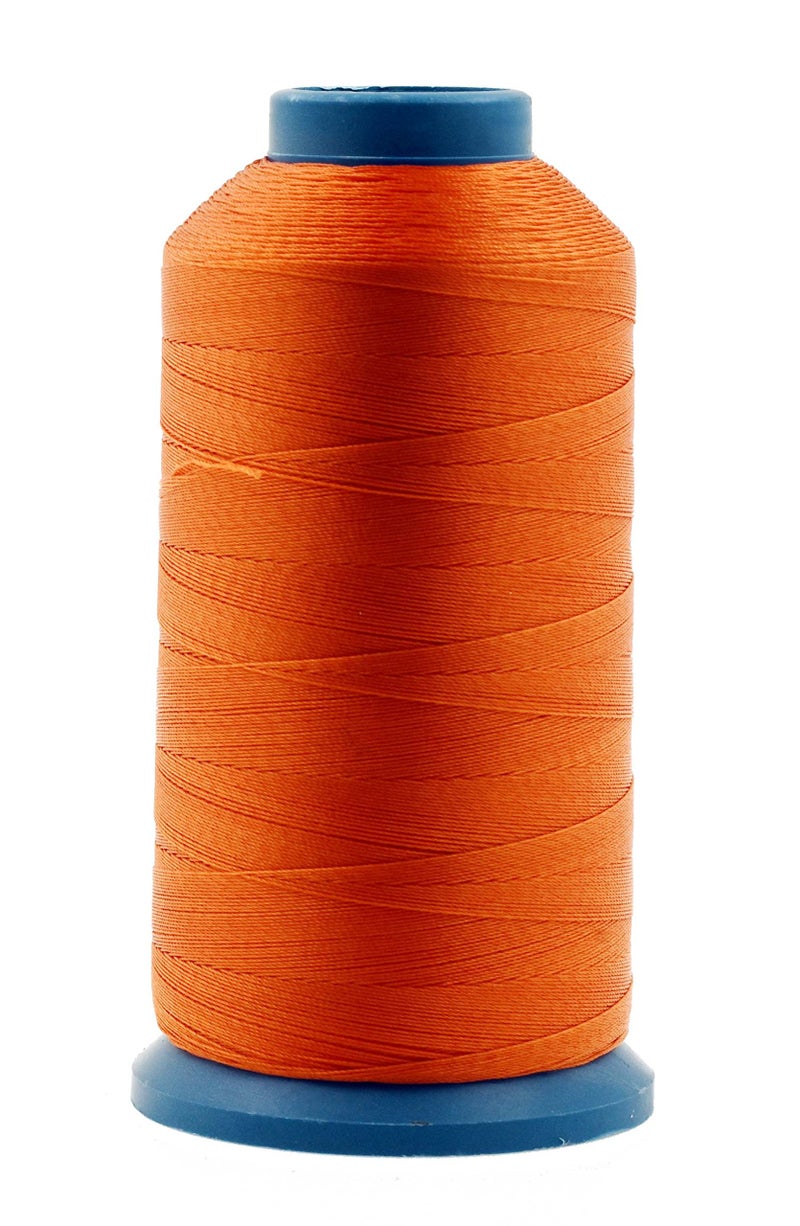 Mandala Crafts Bonded Nylon Thread Orange Heavy Duty Sewing Threads - 1500 YDs Size 69 210D T70 Tex 70 Thread for Leather Jeans Weaving Outdoor Marine Upholstery Threads - Image 1
